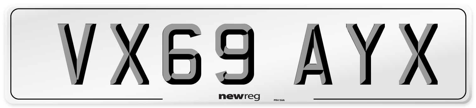 VX69 AYX Number Plate from New Reg